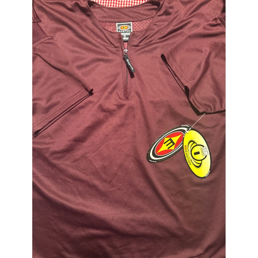 Easton Men Burgundy Baseball Softball Pullover Jacket Size‎ S 1/4 Zip